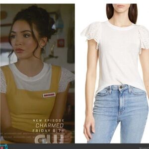 NWT Rebecca Taylor Livy Eyelet Jersey Tee Small